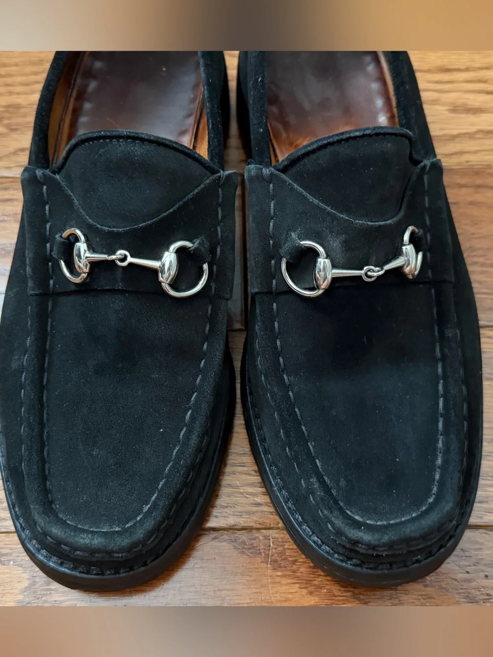 Vintage- GUCCI Horsebit Black Suede Loafers Women’s Sz 7